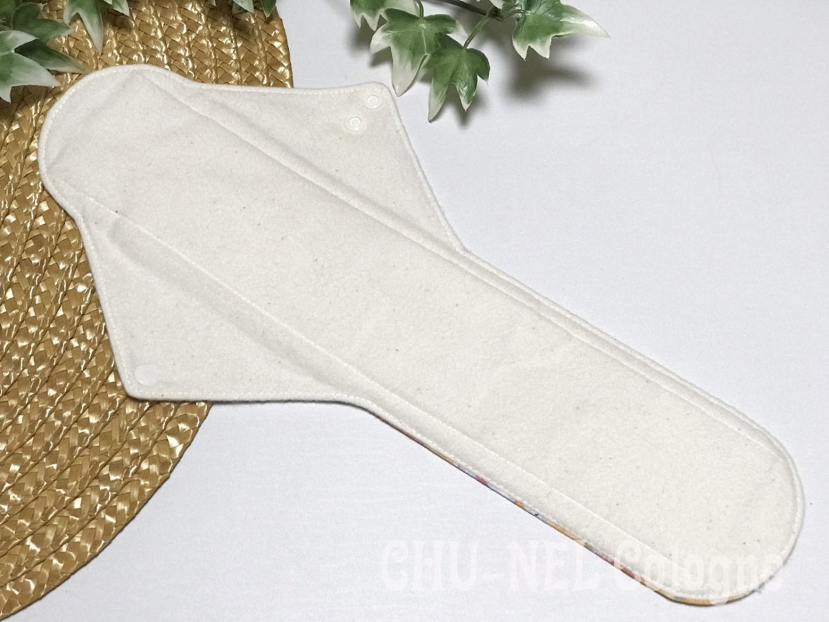 画像5: ★布ナプキンLサイズ★7層防水(きぐるみクマちゃんx無漂白ネル)オレンジ (5)