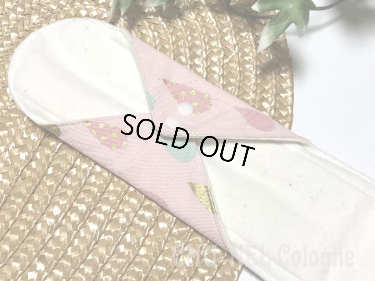 画像4: ★布ナプキンLサイズ★7層防水(カラフルしずく・ピンクx無漂白ネル) (4)