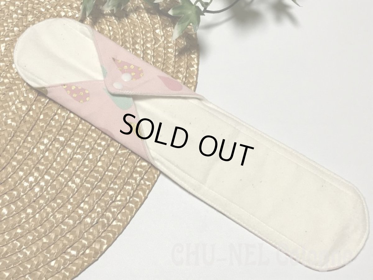 画像3: ★布ナプキンLサイズ★7層防水(カラフルしずく・ピンクx無漂白ネル) (3)