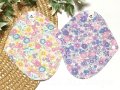 ★布ナプキンライナー★2枚セット(小花とリボン×無漂白ネル)