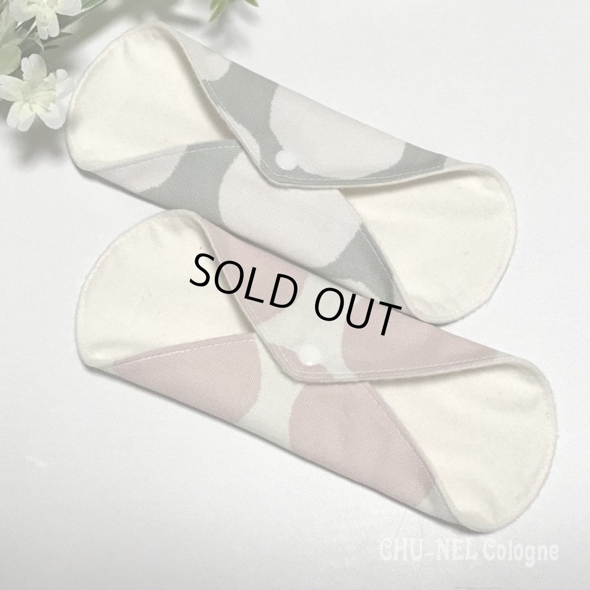 画像3: ★布ナプキン★2枚セット★ライナー(大きな水玉x無漂白ネル) (3)