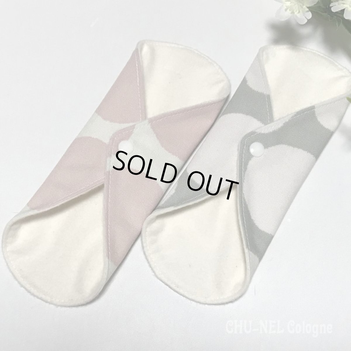 画像4: ★布ナプキン★2枚セット★ライナー(大きな水玉x無漂白ネル) (4)