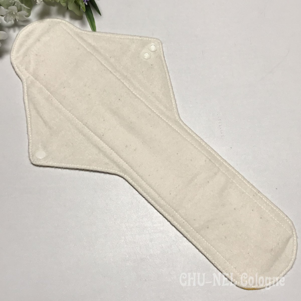 画像5: ★布ナプキンLサイズ★7層防水(まるいお花とちょうちょx無漂白ネル)イエロー (5)