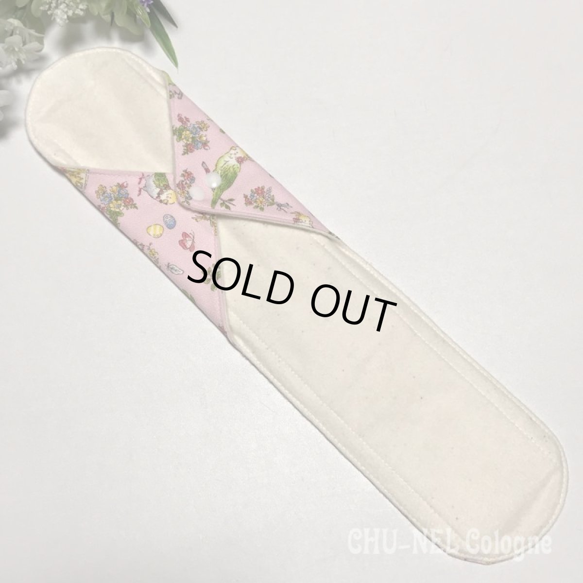 画像3: ★布ナプキンLサイズ★7層防水(カラフルインコx無漂白ネル)ピンク (3)