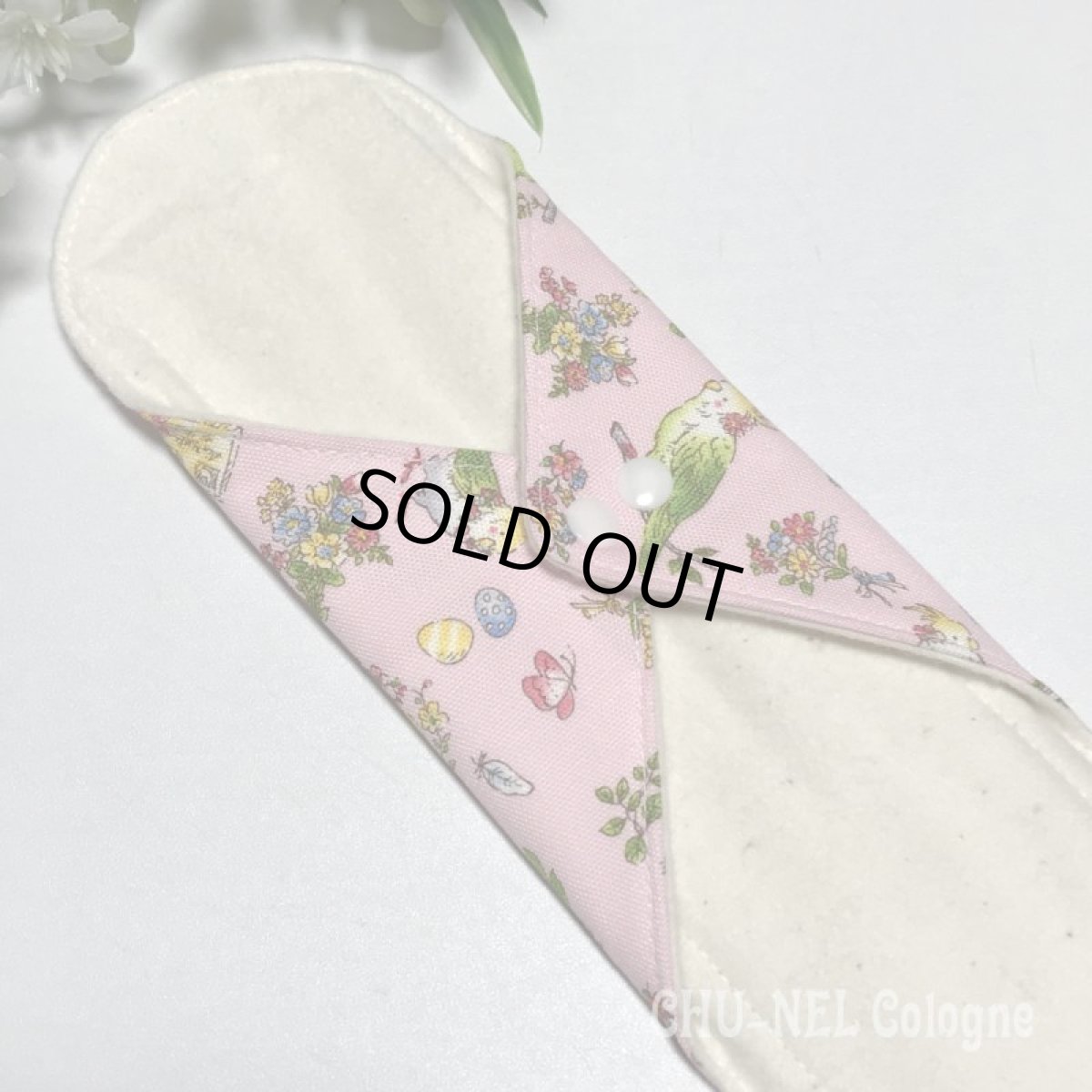 画像4: ★布ナプキンLサイズ★7層防水(カラフルインコx無漂白ネル)ピンク (4)