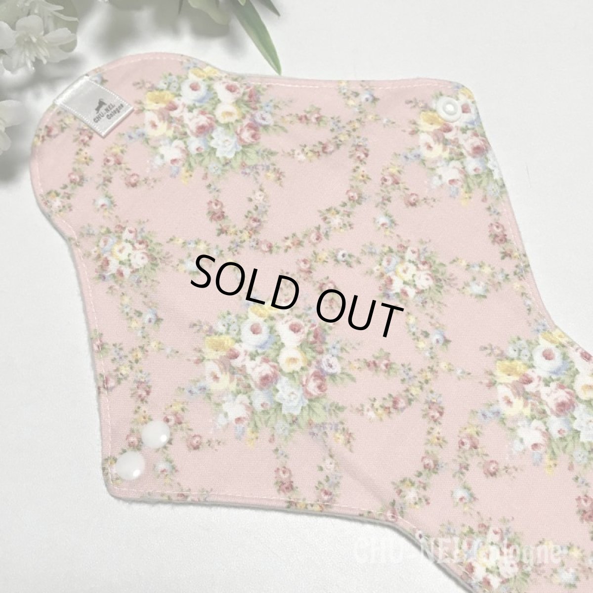 画像2: ★布ナプキンLサイズ★7層防水(ローズブーケx無漂白ネル)ピンク (2)