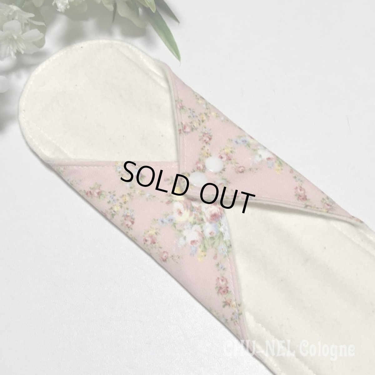 画像4: ★布ナプキンLサイズ★7層防水(ローズブーケx無漂白ネル)ピンク (4)