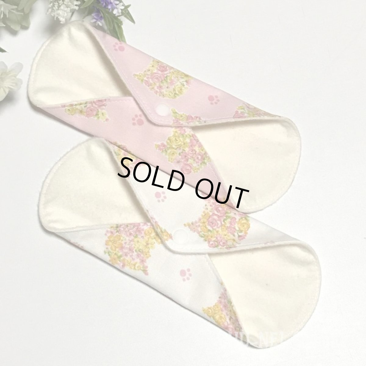 画像3: お肌面4色から選べる★布ナプキンSSサイズ★2枚セット★4層防水(猫フラワーブーケ) (3)