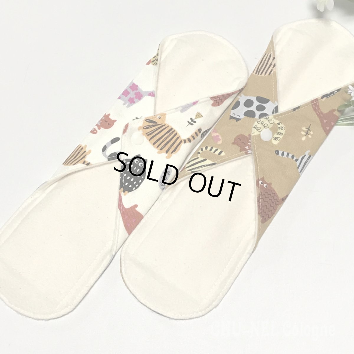 画像4: お肌面4色から選べる★布ナプキンMサイズ★2枚セット★7層防水(カラフルぽよ猫) (4)