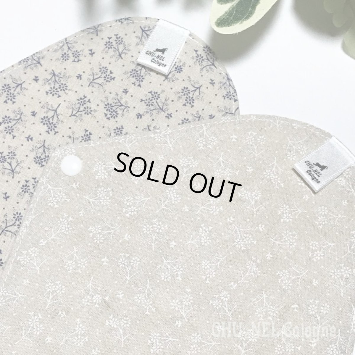 画像5: ★布ナプキン★2枚セット★ライナー(ナチュラル小花柄x無漂白ネル) (5)