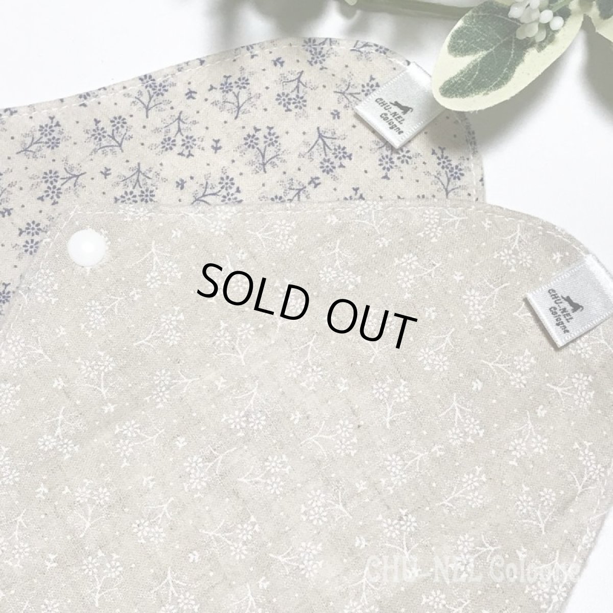 画像5: ★布ナプキンMサイズ★2枚セット★7層防水(ナチュラル小花x無漂白ネル) (5)