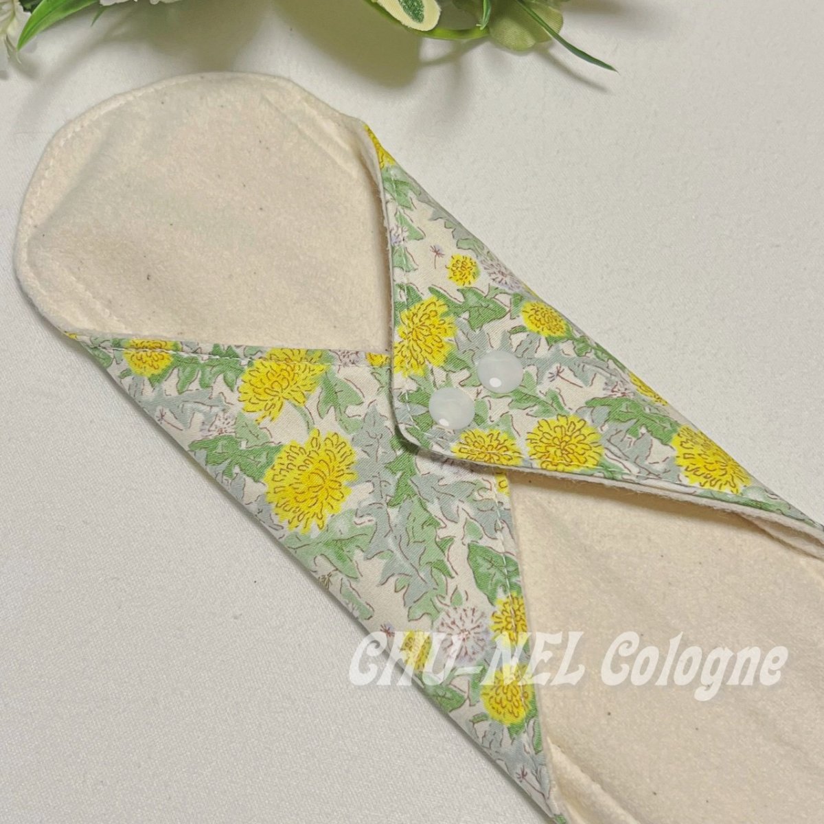 画像6: お肌面4種類から選べる★布ナプキンLサイズ★7層防水(たんぽぽ・ホワイト) (6)