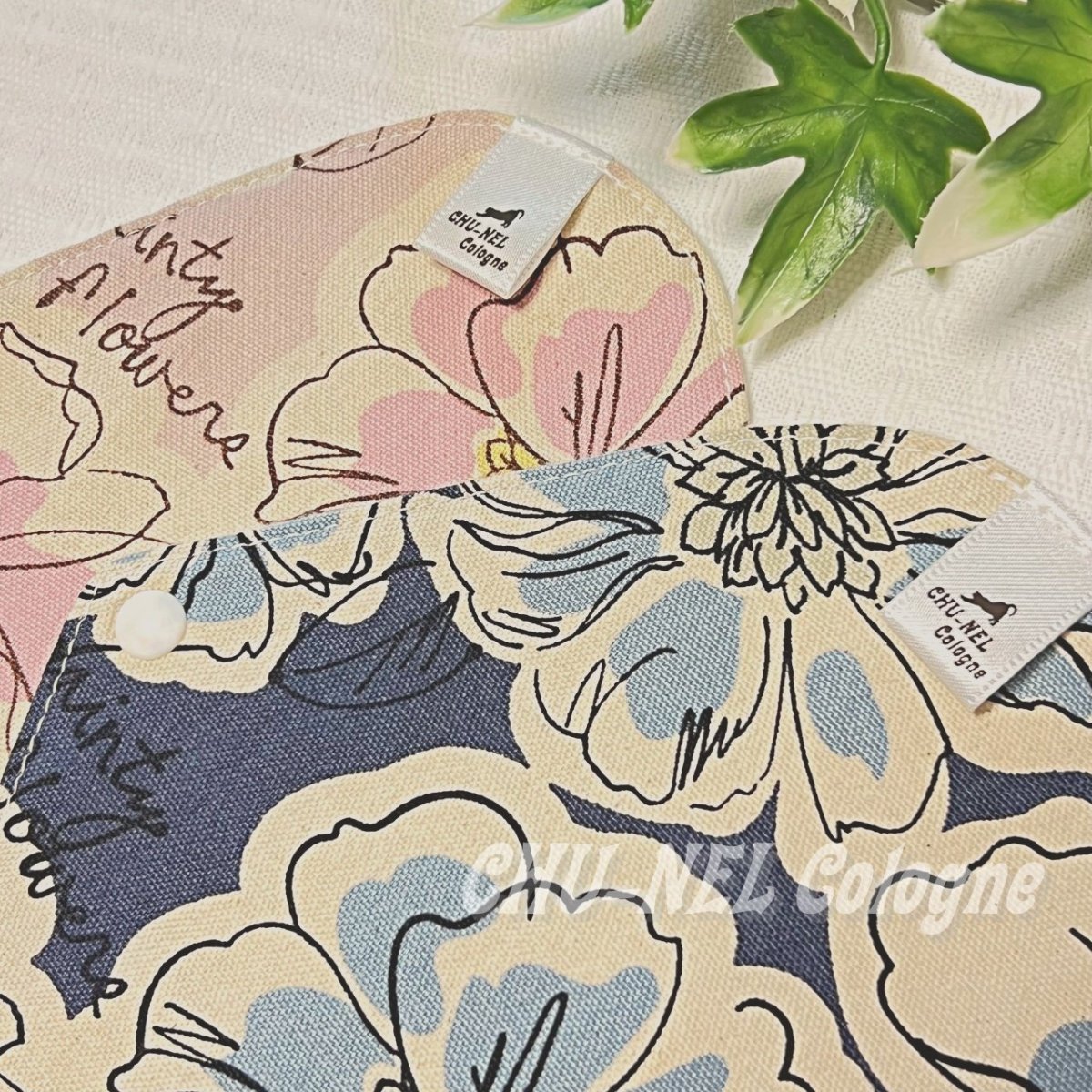 画像6: お肌面4色から選べる★布ナプキンライナー★2枚セット（手描き風お花） (6)