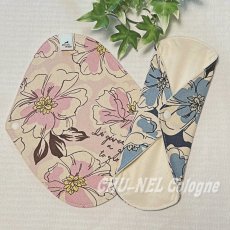 画像3: お肌面4色から選べる★布ナプキンSサイズ★2枚セット★6層防水(手描き風お花) (3)