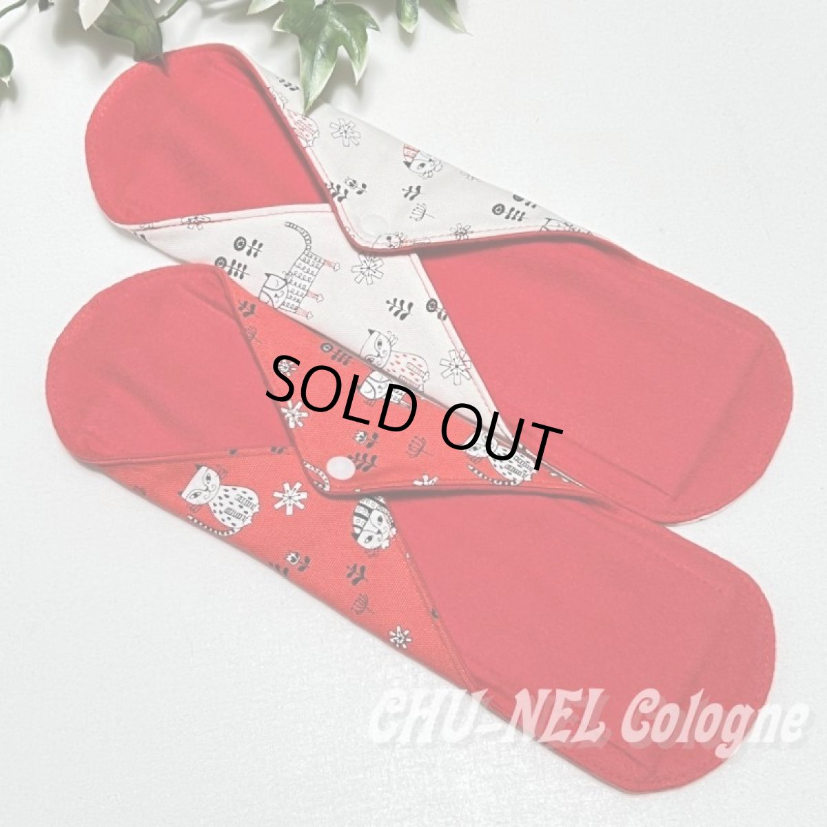 画像9: お肌面2色から選べる★布ナプキンMサイズ★2枚セット★7層防水(北欧ニャンコ赤白) (9)