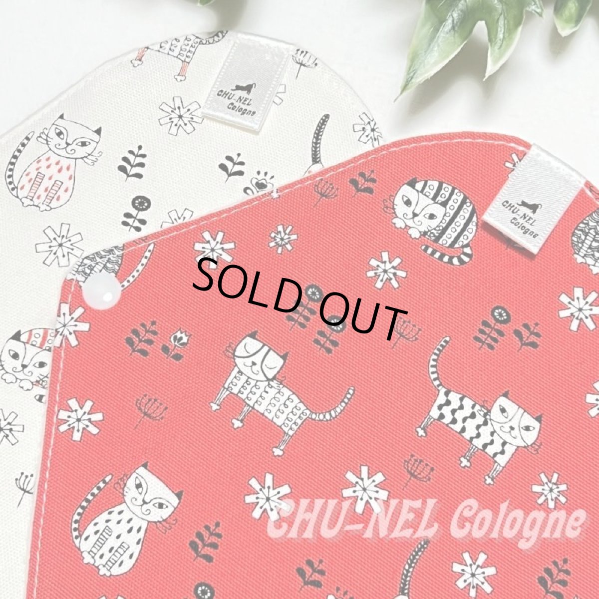 画像5: お肌面2色から選べる★布ナプキンライナー★2枚セット(北欧ニャンコ赤白) (5)