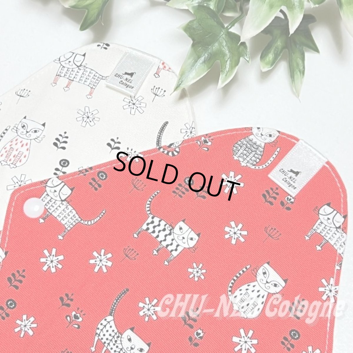 画像6: お肌面2色から選べる★布ナプキンMサイズ★2枚セット★7層防水(北欧ニャンコ赤白) (6)