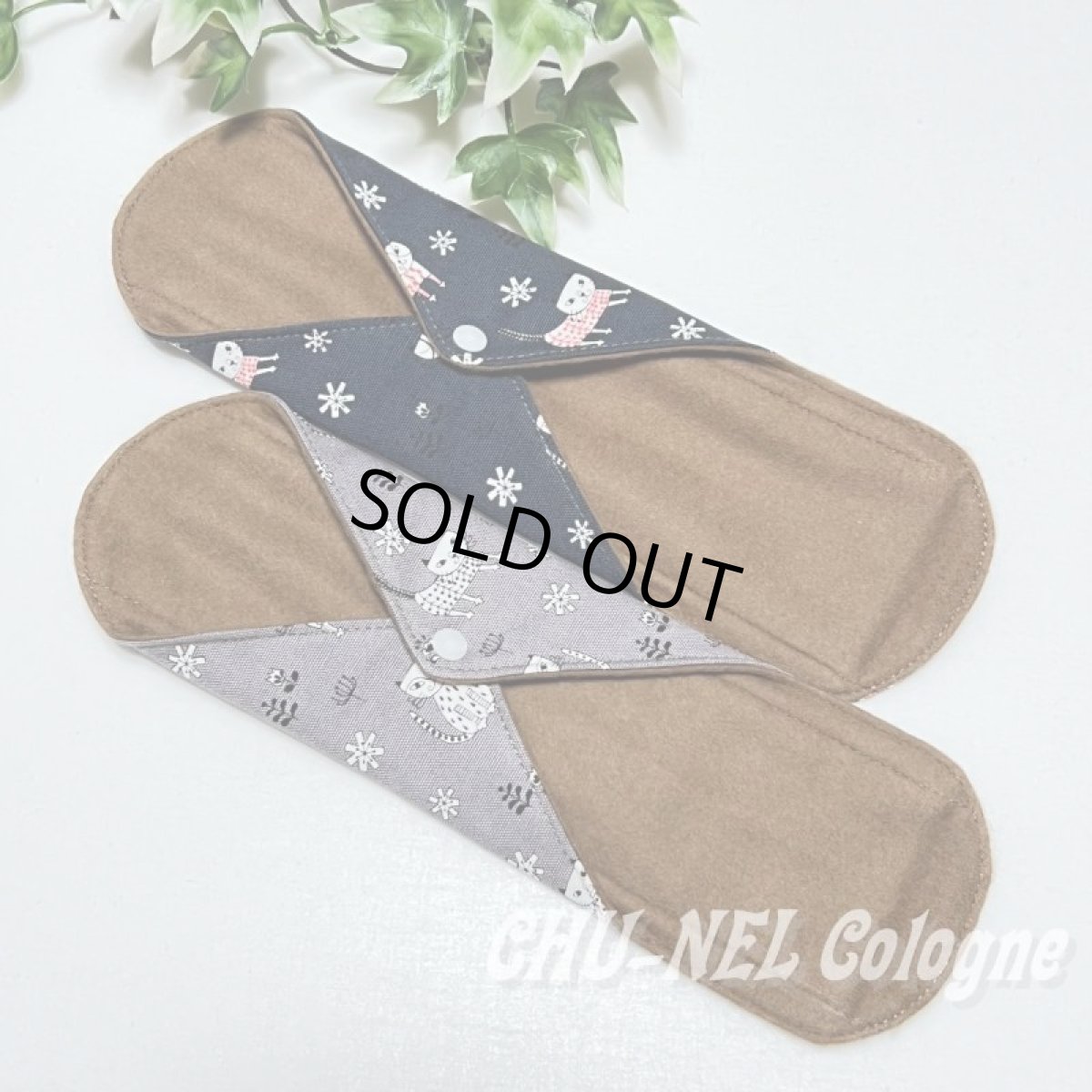 画像4: お肌面2色から選べる★布ナプキンMサイズ★2枚セット★7層防水(北欧ニャンコ/ネイビーグレー) (4)