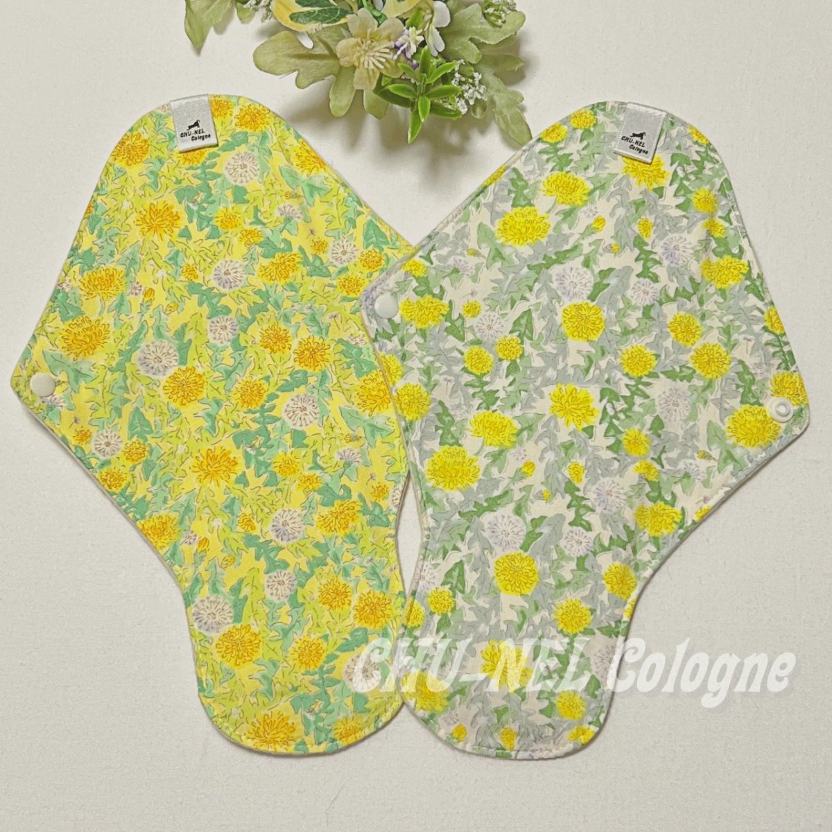 画像2: お肌面4色から選べる★布ナプキンMサイズ★2枚セット★7層防水(たんぽぽ) (2)